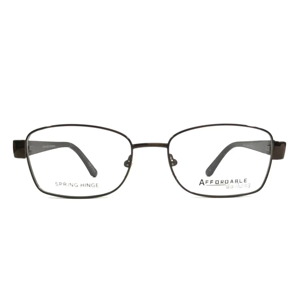 Affordable Designs Eyeglasses Frames MARGE BROWN Rectangle Wire Rim 53-18-135